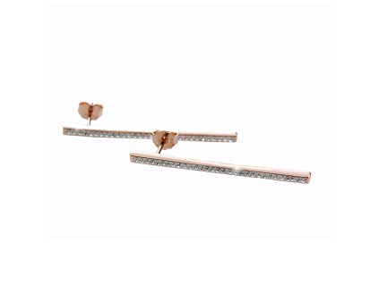 10977 ruzove zlate stribrne nausnice puzety pruh krystalu swarovski crystal stribro 925 1000