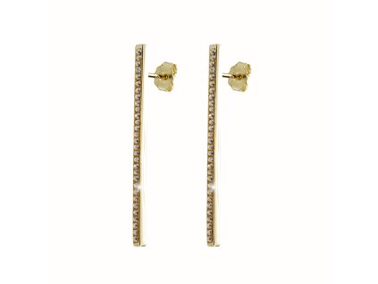 10980 pozlacene stribrne nausnice puzety pruh krystalu swarovski crystal stribro 925 1000