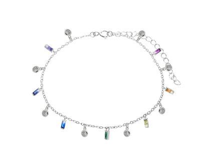 11004 stribrny naramek s barevnymi ovesy s kubickymi zirkony multi stribro 925 1000