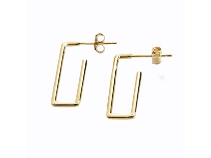 11034 pozlacene stribrne nausnice puzety hranate cecko bez krystalu stribro 925 1000
