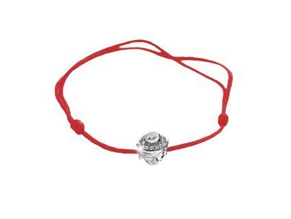 11784 snurkovy naramek se stribrnym priveskem budhy a krystaly swarovski crystal red stribro 925 1000