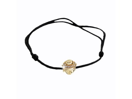 11787 snurkovy naramek se stribrnym pozlacenym priveskem budhy a krystaly swarovski crystal stribro 925 1000