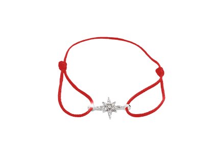 11808 snurkovy naramek se stribrnym priveskem hvezdy a krystaly swarovski crystal red stribro 925 1000