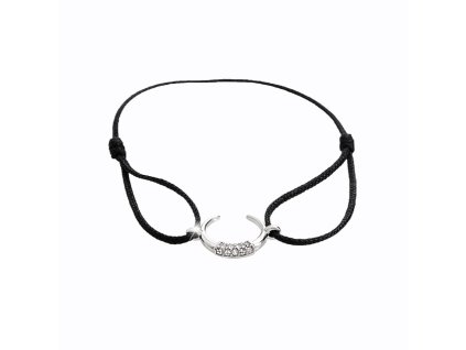 11811 snurkovy naramek se stribrnym priveskem mesice a krystaly swarovski crystal stribro 925 1000