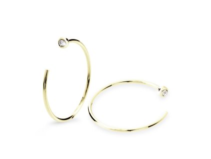 11853 mensi pozlacene stribrne provlekaci nausnice s krystalem swarovski crystal stribro 925 1000