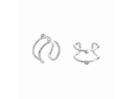 11865 stribrne nausnice nasazovaci dva kruhy ozdobene krystaly swarovski crystal stribro 925 1000