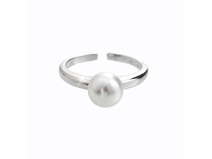 11916 stribrny prsten se samostatnou perlou bez krystalu stribro 925 1000