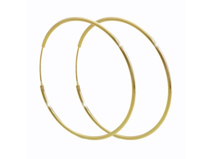 11931 stribrne pozlacene nausnice kreole velke bez krystalu stribro 925 1000