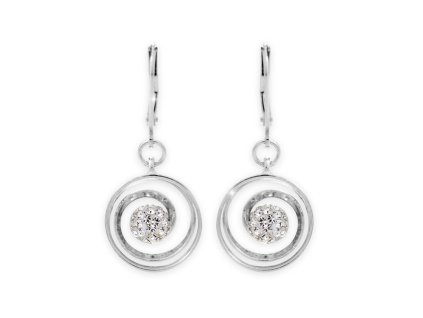 11940 stribrne nausnice klapky spirala se stredem zdobenym krystaly swarovski crystal stribro 925 1000