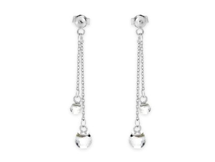 11967 stribrne nausnice puzety dva retizky s krystalovou kulickou swarovski crystal stribro 925 1000