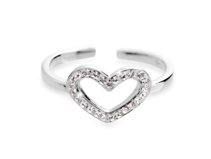 11988 stribrny prsten s obvodovym srdickem a krystaly swarovski crystal stribro 925 1000