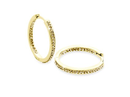 11991 stribrne nausnice kreole s krystaly swarovski golden shadow po vnitrni a vnejsi strane stribro 925 1000