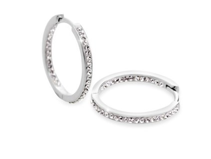 11997 stribrne nausnice kreole s krystaly swarovski crystal po vnitrni a vnejsi strane stribro 925 1000