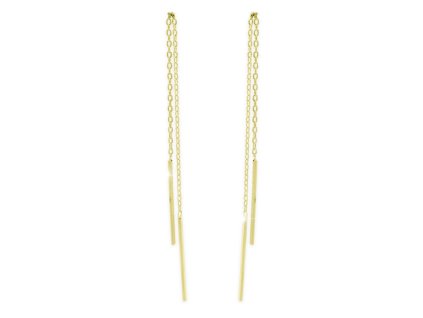 12000 pozlacene stribrne provlekaci nausnice dva retizky stribro 925 1000