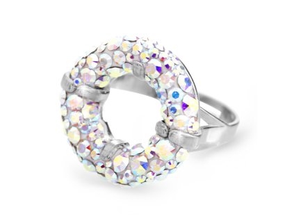 12054 stribrny napadity prsten kruh s krystaly swarovski ab stribro 925 1000