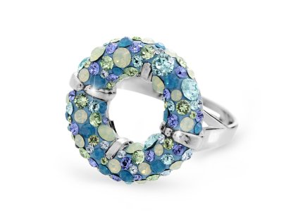 12060 stribrny napadity prsten kruh s krystaly swarovski aqua stribro 925 1000