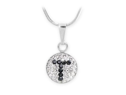 12129 stribrny nahrdelnik pismeno t s krystaly swarovski crystal a jet stribro 925 1000