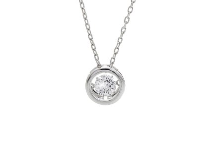 14349 stribrny nahrdelnik s kulatym priveskem a pohyblivym zirkonem crystal stribro 925 1000