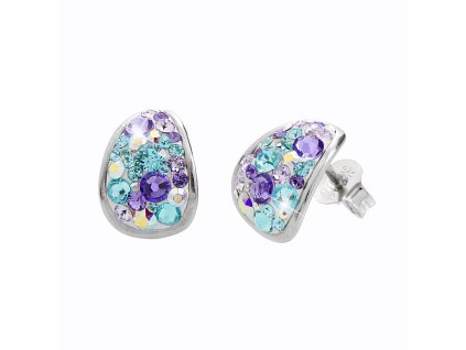 14376 stribrne nausnice puzety baculate kreole s krystaly swarovski purple stribro 925 1000