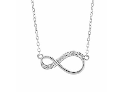 14397 stribrny nahrdelnik s priveskem nekonecno a krystaly swarovski crystal stribro 925 1000
