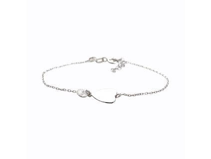 14421 stribrny naramek s priveskem srdce a krystalu swarovski crystal stribro 925 1000