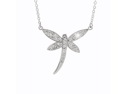 14466 stribrny nahrdelnik s priveskem vazky osazeny krystaly swarovski crystal stribro 925 1000