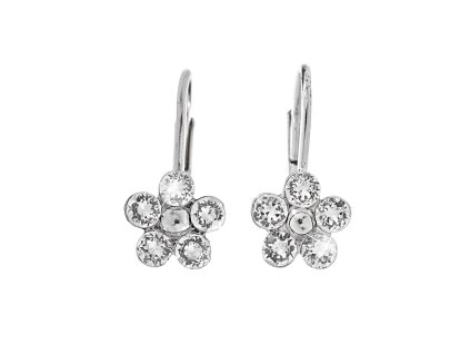 14565 stribrne nausnice klapky kyticky a pet krystalu swarovski crystal stribro 925 1000