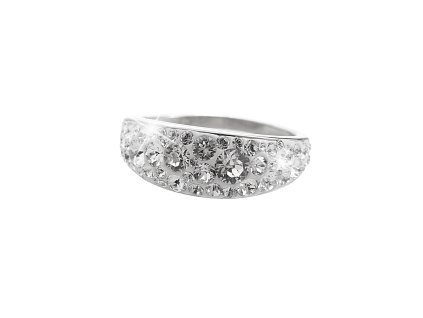 14637 stribrny prsten s podlouhlym hubenym luzkem ktere se uprostred rozsiruje a krystaly swarovski crystal stribro 925 1000