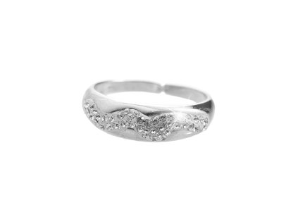 14643 stribrny prsten s podlouhlym klikatym luzkem a krystaly swarovski crystal stribro 925 1000