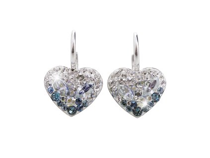14679 stribrne nausnice klapky srdce s krystaly swarovski ice stredni stribro 925 1000