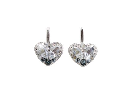 14718 stribrne nausnice klapky srdce a krystaly swarovski ice maly stribro 925 1000