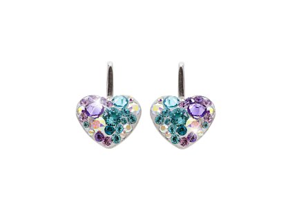 14724 stribrne nausnice klapky srdce a krystaly swarovski purple maly stribro 925 1000