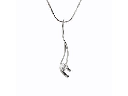 14727 stribrny nahrdelnik s priveskem dvou vlnek svirajicich kulicku s krystaly swarovski crystal stribro 925 1000