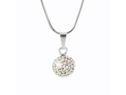 14736 stribrny nahrdelnik s priveskem lentilky s krystaly swarovski ab stribro 925 1000