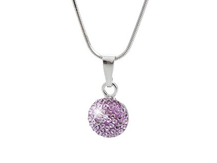 14745 stribrny nahrdelnik s priveskem lentilky s krystaly swarovski violet stribro 925 1000