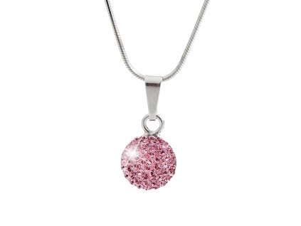 14751 stribrny nahrdelnik s priveskem lentilky s krystaly swarovski rose stribro 925 1000