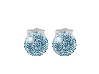 14760 stribrne nausnice puzety lentilky s krystaly swarovski aqua stribro 925 1000