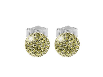 14769 stribrne nausnice puzety lentilky s krystaly swarovski jonquile stribro 925 1000