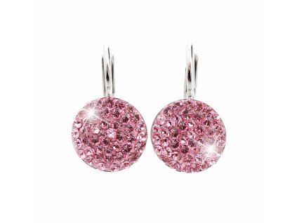 14793 stribrne nausnice klapky lentilky s krystaly swarovski rose stribro 925 1000