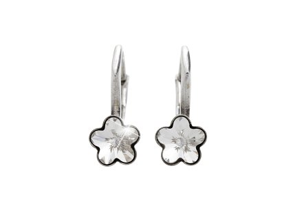 14805 stribrne nausnice klapky a samostatny krystal swarovski ve tvaru kvetiny crastal stribro 925 1000