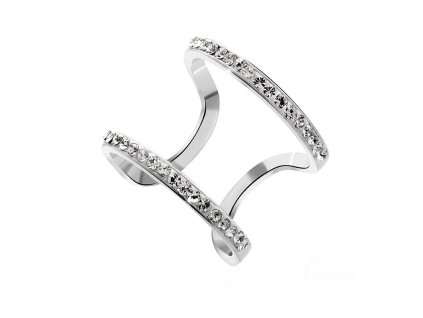 14886 stribrny prsten dva kruhy oba osazene krystaly swarovski crystal stribro 925 1000