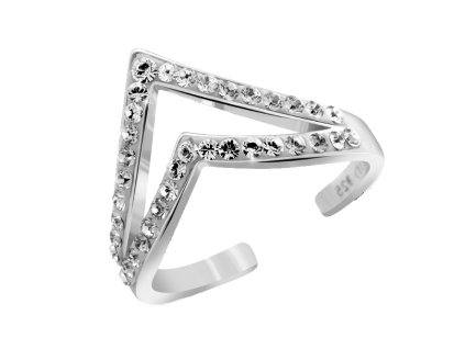14892 stribrny prsten s motivem dvojite spicky a krystaly swarovski crystal stribro 925 1000