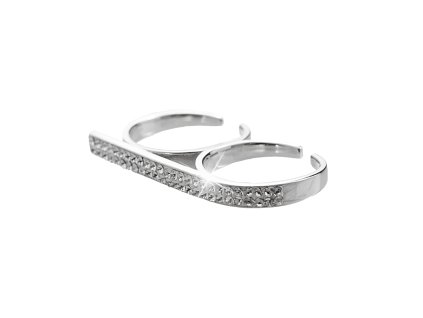 14895 stribrny dvoj prsten osazeny krystaly swarovsk v dvouradu crystal stribro 925 1000