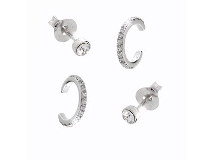 14907 set stribrnych nausnic obloucek a kulata puzeta s krystaly swarovski crystal stribro 925 1000