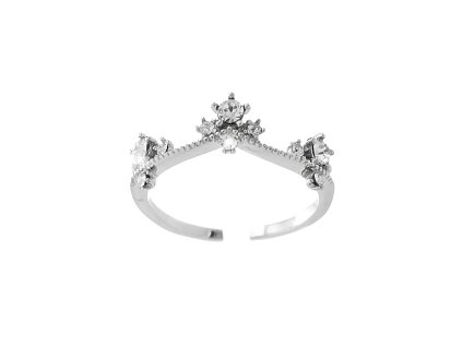 14919 stribrny prsten ktery zdobi tri korunky a krystaly swarovski crystal stribro 925 1000