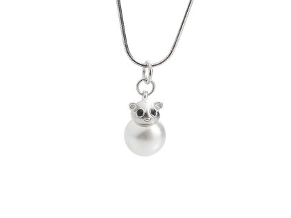 14934 stribrny nahrdelnik s priveskem ve tvaru kocky ozdobeny bilou perlou stribro 925 1000