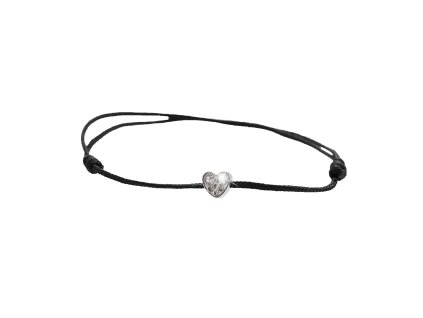 14985 snurkovy naramek se stribrnym priveskem srdce a krystaly swarovski crystal stribro 925 1000