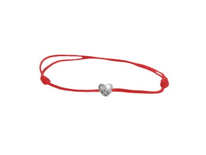 14988 snurkovy naramek se stribrnym priveskem srdce a krystaly swarovski crystal red stribro 925 1000