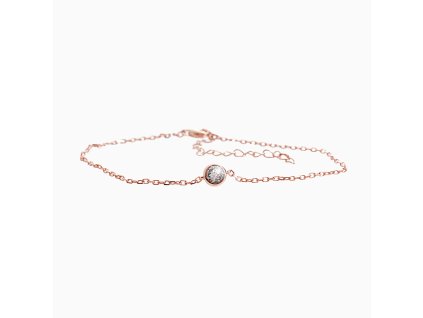 15051 stribrny ruzove zlaty naramek zdobeny jednim krystalem swarovski crystal stribro 925 1000