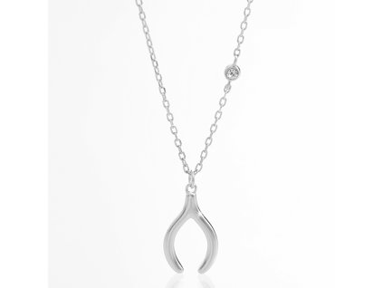 15069 stribrny nahrdelnik s priveskem dvou zrcadlicich se vlnek a krystalem swarovski crystal stribro 925 1000